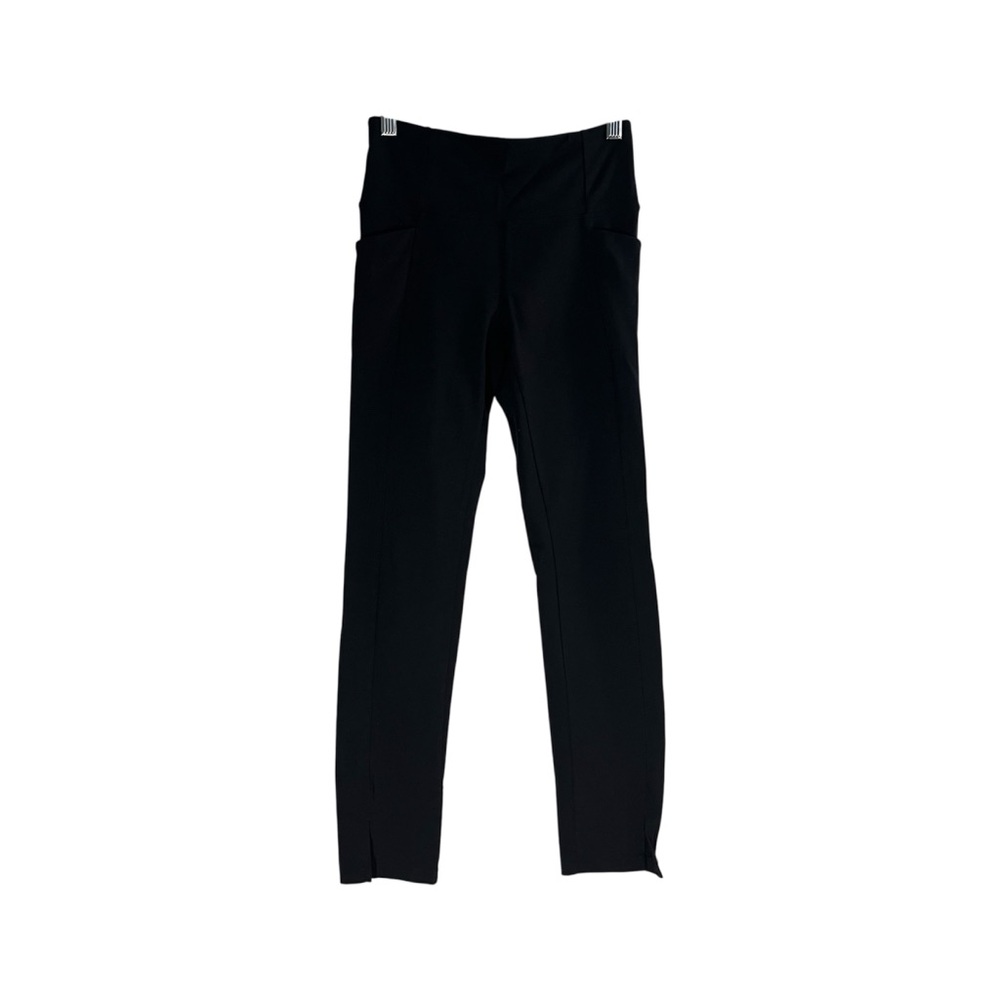 Athleta Size XS Active Leggings Bottom Slit with Side & Back Pocket Black Used